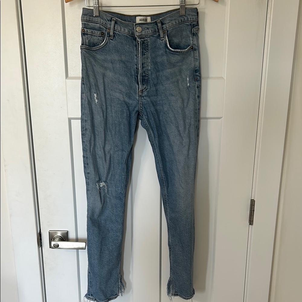 Agolde Faded Blue Ankle Jeans
